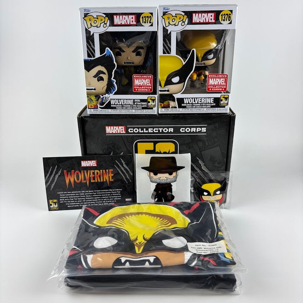 Funko Marvel Collector Corps Wolverine 50th Anniversary Box Size Large Shirt
